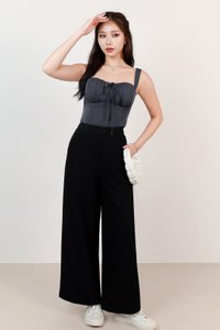 Britney Bustier Ribbon Top in Steel Britney Bustier Ribbon Top in Steel