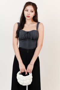 Britney Bustier Ribbon Top in Steel Britney Bustier Ribbon Top in Steel