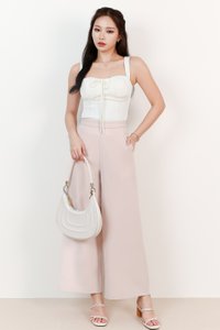 Britney Bustier Ribbon Top in White