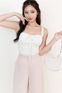 Britney Bustier Ribbon Top in White