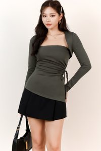 Bailey Cropped Bolero in Forest Grey