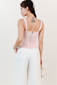 DEFECT | Britney Bustier Ribbon Top in Pink in XL