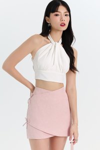 RESTOCK | Heda Halter Co-ord Top in White
