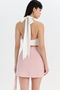 RESTOCK | Heda Halter Co-ord Top in White