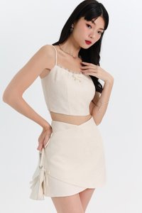 Coquette Co-ord Textured Top in Cream White Coquette Co-ord Textured Top in Cream White