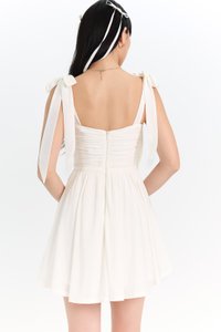 DEFECT | Marissa Mesh Tie Romper Dress in White in XXS, M, XL DEFECT | Marissa Mesh Tie Romper Dress in White in XXS, M, XL