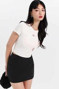 Destiny Diamonte Tee (Double Hearts) in White Destiny Diamonte Tee (Double Hearts) in White