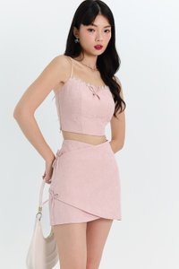 Coquette Co-ord Textured Top in Pink