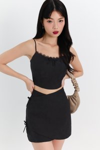Coquette Co-ord Textured Top in Black Coquette Co-ord Textured Top in Black