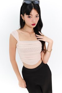 Macey Mesh Top in Cream Nude Macey Mesh Top in Cream Nude