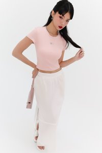 Destiny Diamonte Tee (Double hearts) in Pastel Pink Destiny Diamonte Tee (Double hearts) in Pastel Pink