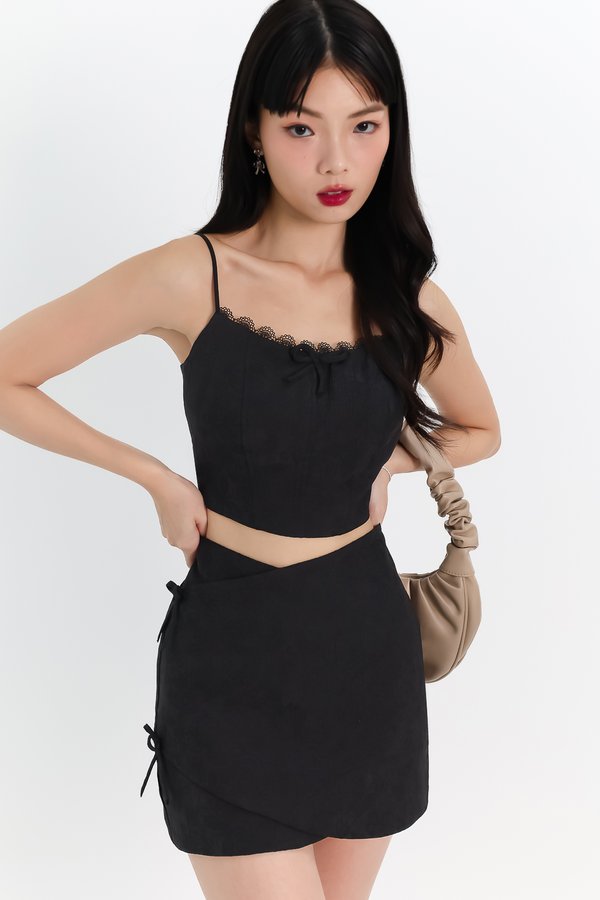 Coquette Co-ord Textured Set in Black