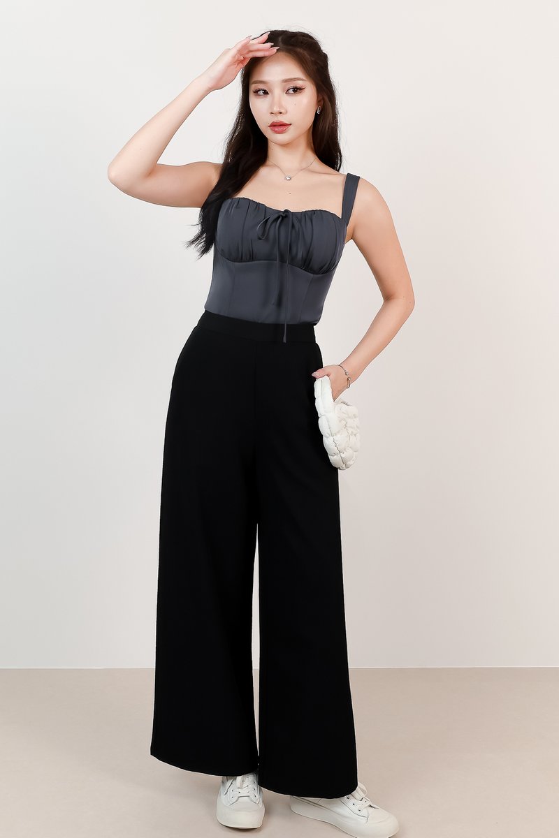 Britney Bustier Ribbon Top in Steel Britney Bustier Ribbon Top in Steel