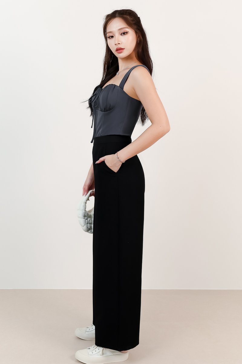 DEFECT | Britney Bustier Ribbon Top in Steel in L