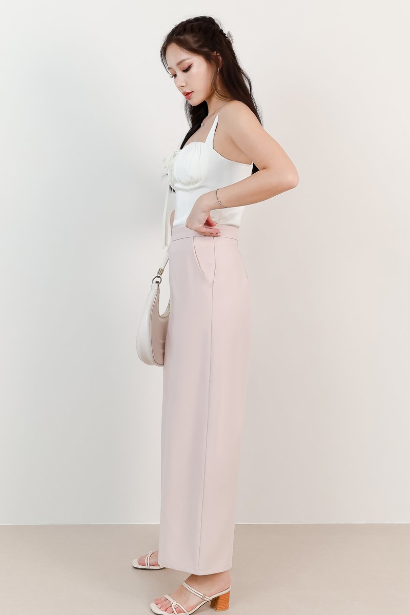 Britney Bustier Ribbon Top in White