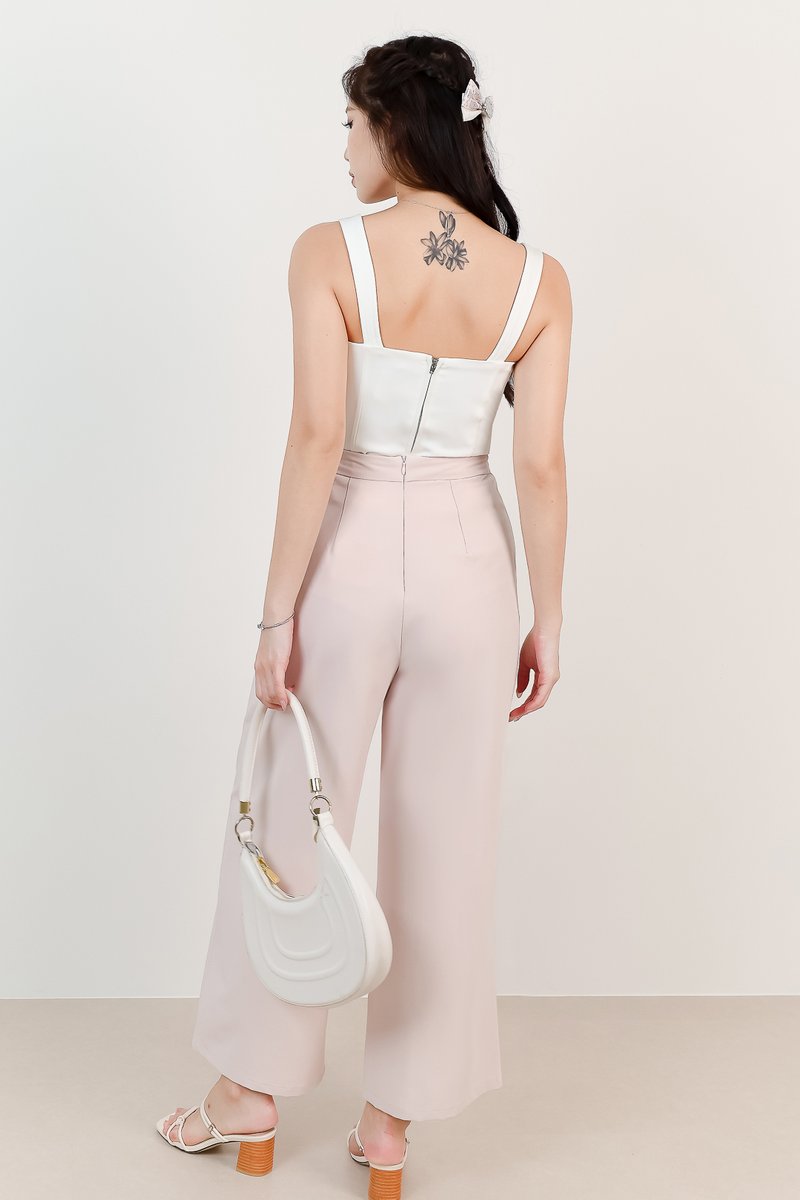 Britney Bustier Ribbon Top in White