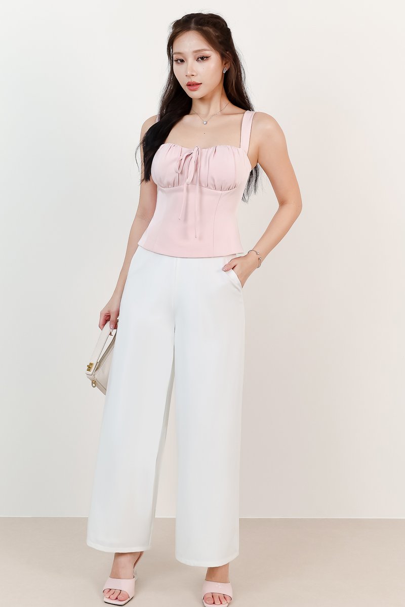 DEFECT | Britney Bustier Ribbon Top in Pink in XL