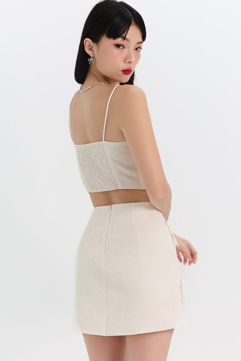 Coquette Co-ord Textured Top in Cream White Coquette Co-ord Textured Top in Cream White