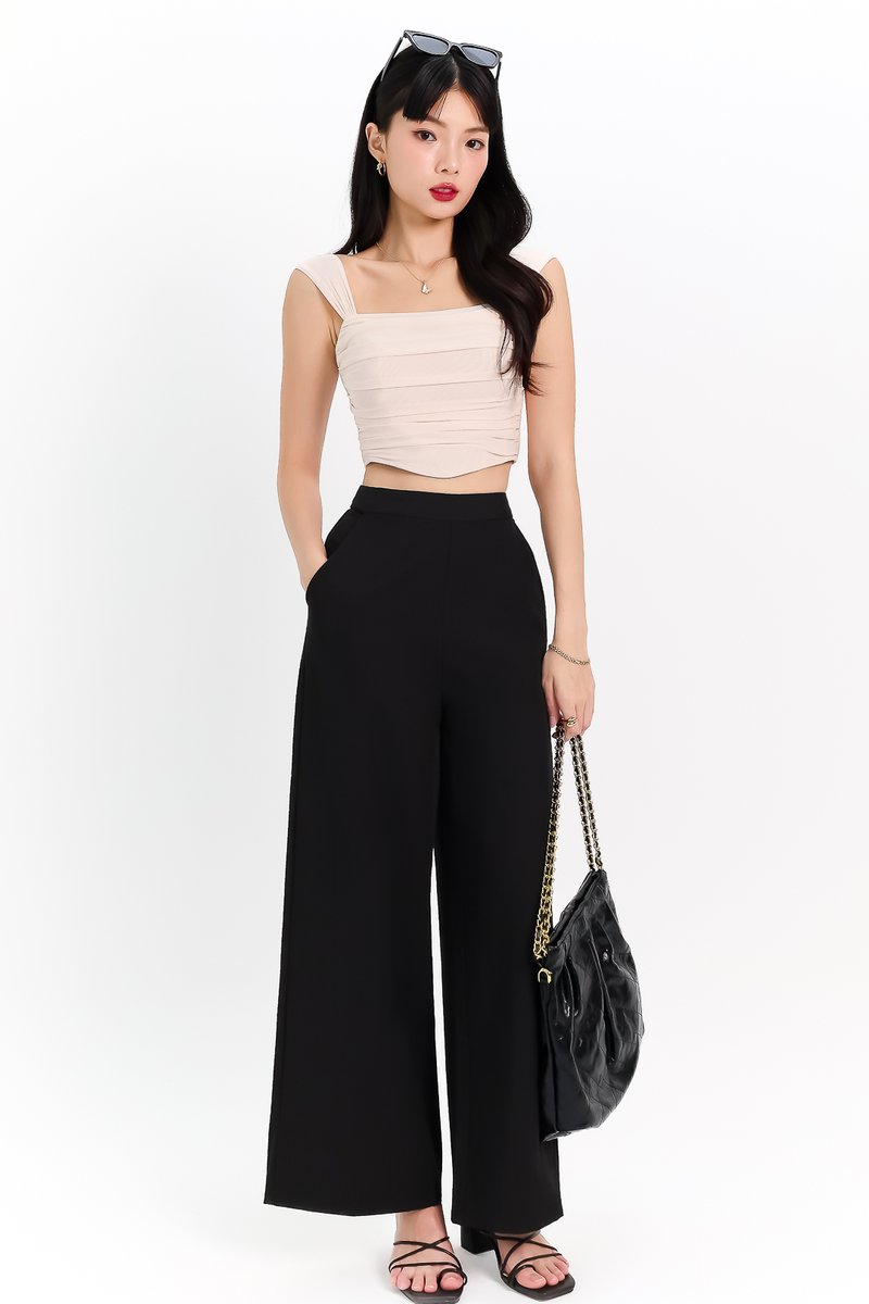 Macey Mesh Top in Cream Nude