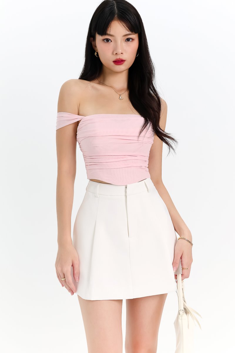 Macey Mesh Top in Light Pink