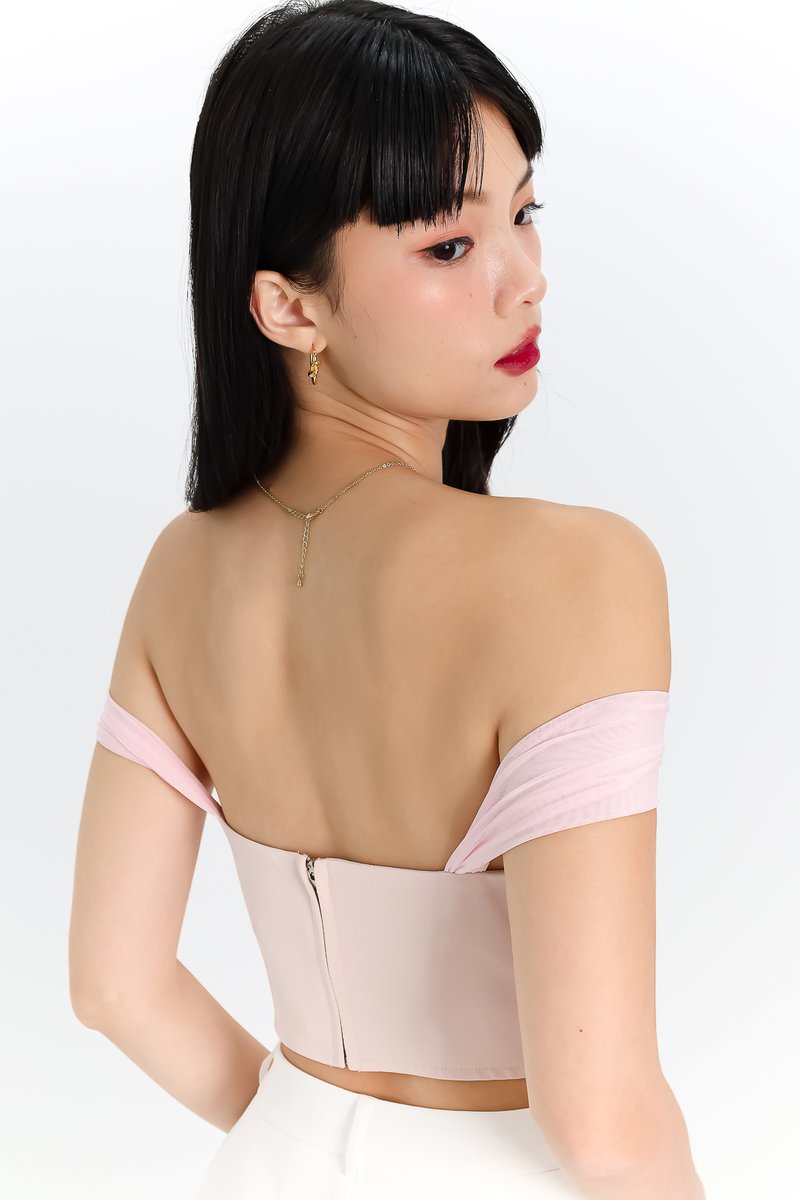 DEFECT | Macey Mesh Top in Light Pink in XL DEFECT | Macey Mesh Top in Light Pink in XL