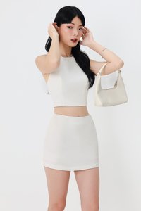Cerrine Co-ord Mid Waist Skorts in White