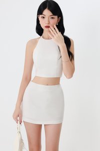 Cerrine Co-ord Mid Waist Skorts in White