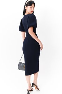 Celeste Co-ord Puffy Sleeve Top in Midnight Blue