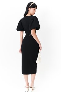 DEFECT | Celeste Co-ord Slit Midi Skirt in Black in XS