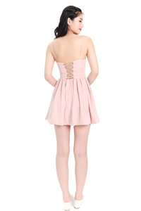 DEFECT | Pristy Pleat Bubble Hem Romper Dress in Pastel Pink in XXS DEFECT | Pristy Pleat Bubble Hem Romper Dress in Pastel Pink in XXS