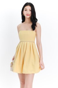 Teania Tweed Romper Dress in Yellow Teania Tweed Romper Dress in Yellow