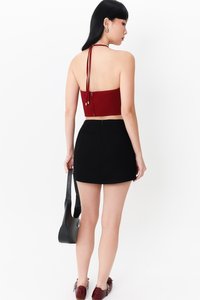 Cerrine Co-ord Halter Top in Dark Red