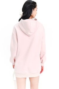 DEFECT | Reyla Ribbon Embroidered Hoodie in Light Pastel Pink in XS DEFECT | Reyla Ribbon Embroidered Hoodie in Light Pastel Pink in XS