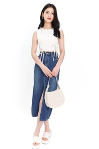 Brynn Bow Sleeveless Top in White Brynn Bow Sleeveless Top in White