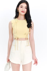 Brynn Bow Sleeveless Top in Light Yellow Brynn Bow Sleeveless Top in Light Yellow