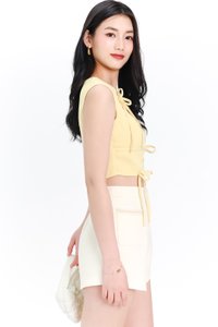 Brynn Bow Sleeveless Top in Light Yellow Brynn Bow Sleeveless Top in Light Yellow