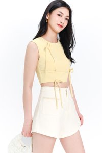 Brynn Bow Sleeveless Top in Light Yellow Brynn Bow Sleeveless Top in Light Yellow