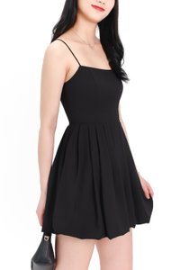 DEFECT | Pristy Pleat Bubble Hem Romper Dress in Black in S DEFECT | Pristy Pleat Bubble Hem Romper Dress in Black in S