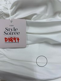 DEFECT | Bea Basic Ruched Top in White in L DEFECT | Bea Basic Ruched Top in White in L