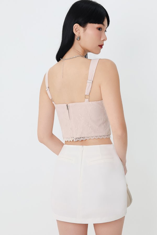 DEFECT | Leilani Lace Tie Thick Straps Top in Nude Blush in L