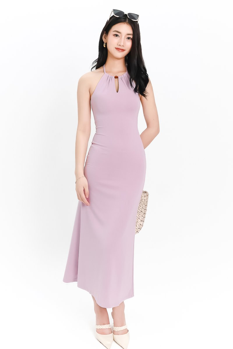 Hallie Halter Midaxi Dress in Lilac