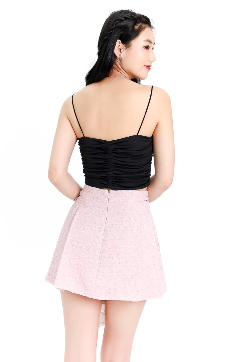 Bea Basic Ruched Top in Black Bea Basic Ruched Top in Black