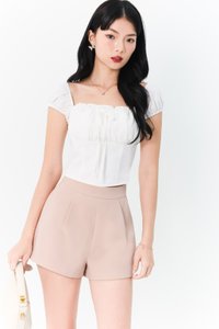 Heather High Waist Shorts in Nude Blush