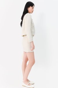 Tabina Tweed Co-ord Set in Cream White