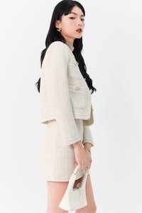 Tabina Tweed Co-ord Set in Cream White