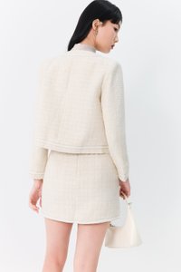 Tabina Tweed Co-ord Set in Cream White