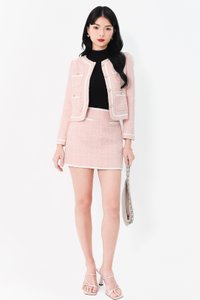 Tabina Tweed Co-ord Set in Pink