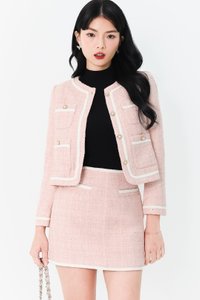 Tabina Tweed Co-ord Jacket in Pink Tabina Tweed Co-ord Jacket in Pink