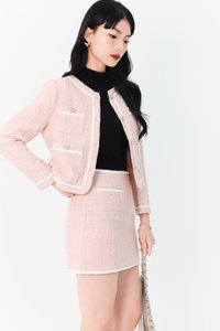 Tabina Tweed Co-ord Set in Pink