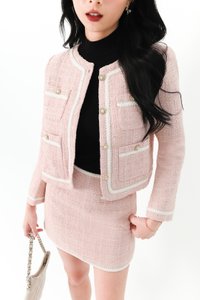 Tabina Tweed Co-ord Jacket in Pink Tabina Tweed Co-ord Jacket in Pink